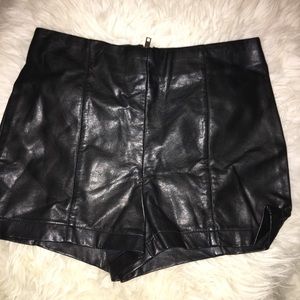 Leather shorts